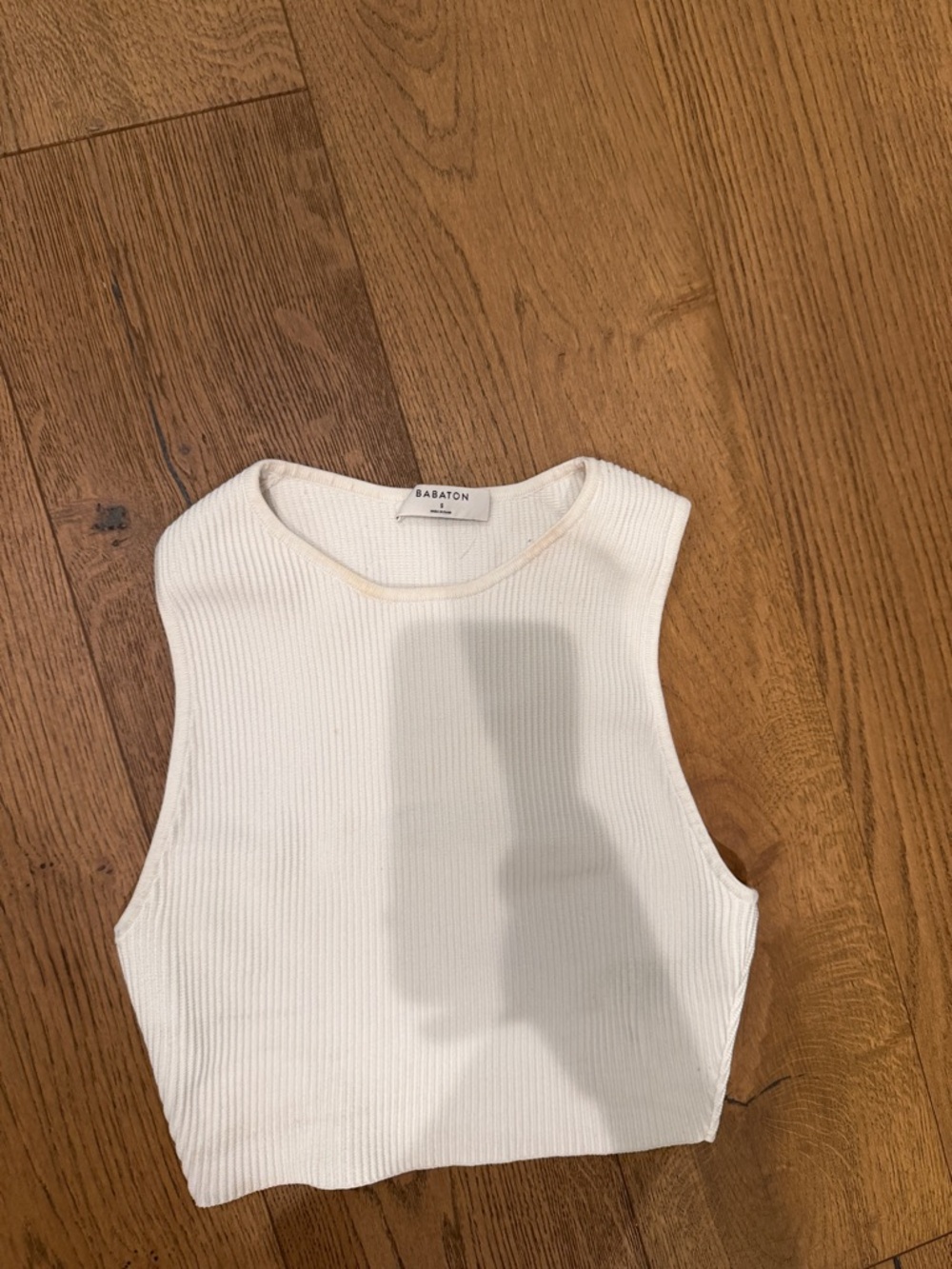 Babaton Cream Ribbed Cropped Tank - Picture 2 of 2